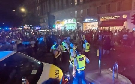 Four arrested after violent disorder following World Cup celebrations in London