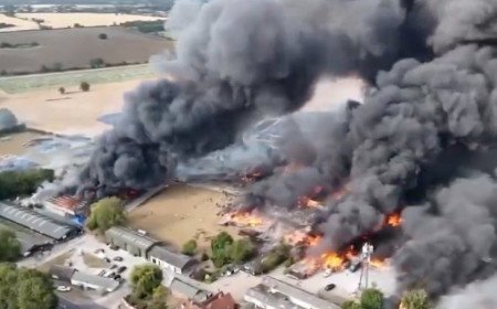 More than 100 firefighters battle major blaze at Essex industrial estate